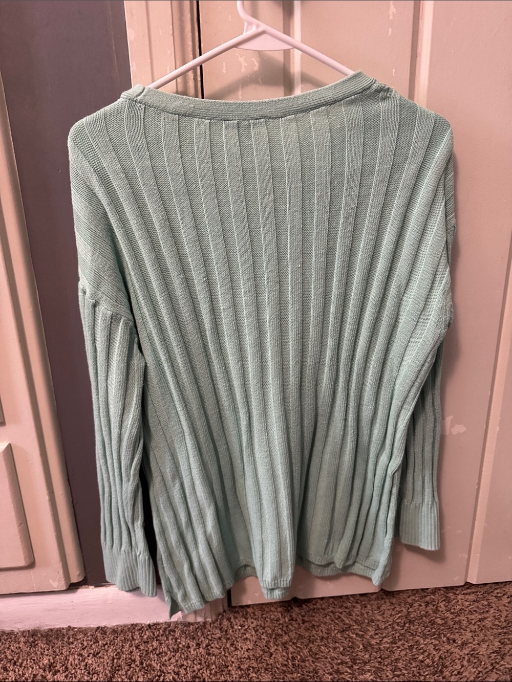 Talbots Light Mint Ribbed V-Neck Pullover Sweater - Picture 3 of 3